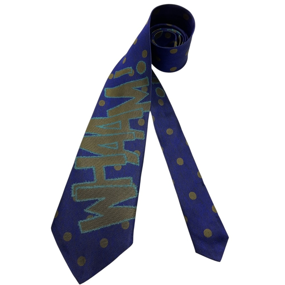 MOSCHINO Blue Polka Dot WHAAM! Silk LUXURY Tie ITALY